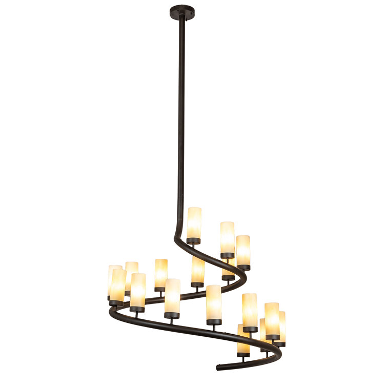 Black and Beige 17-Light Acrylic Chandelier