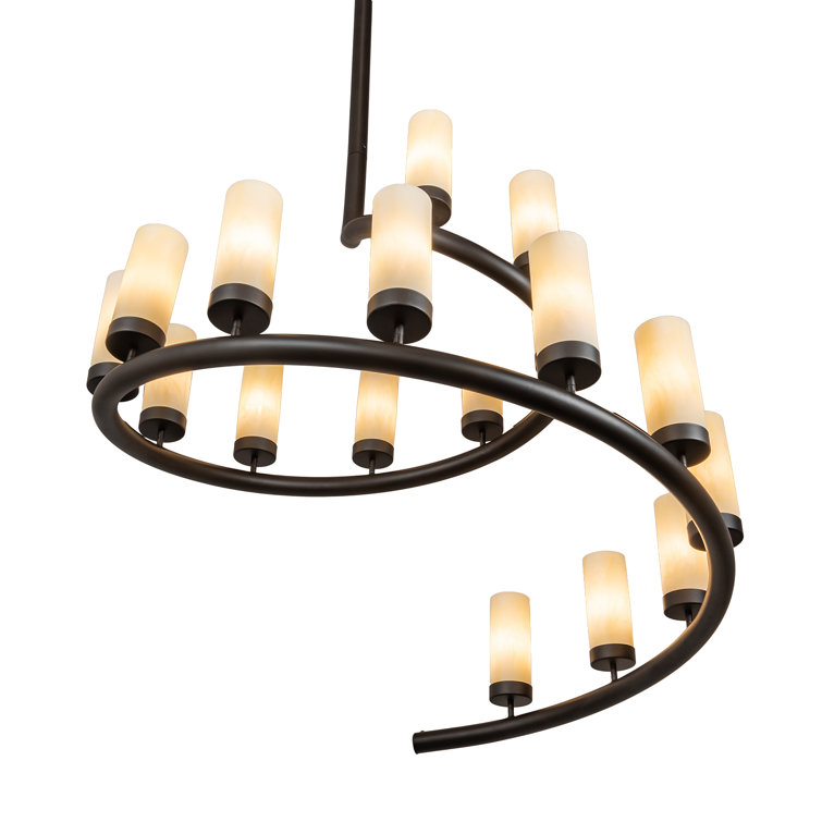 Black and Beige 17-Light Acrylic Chandelier