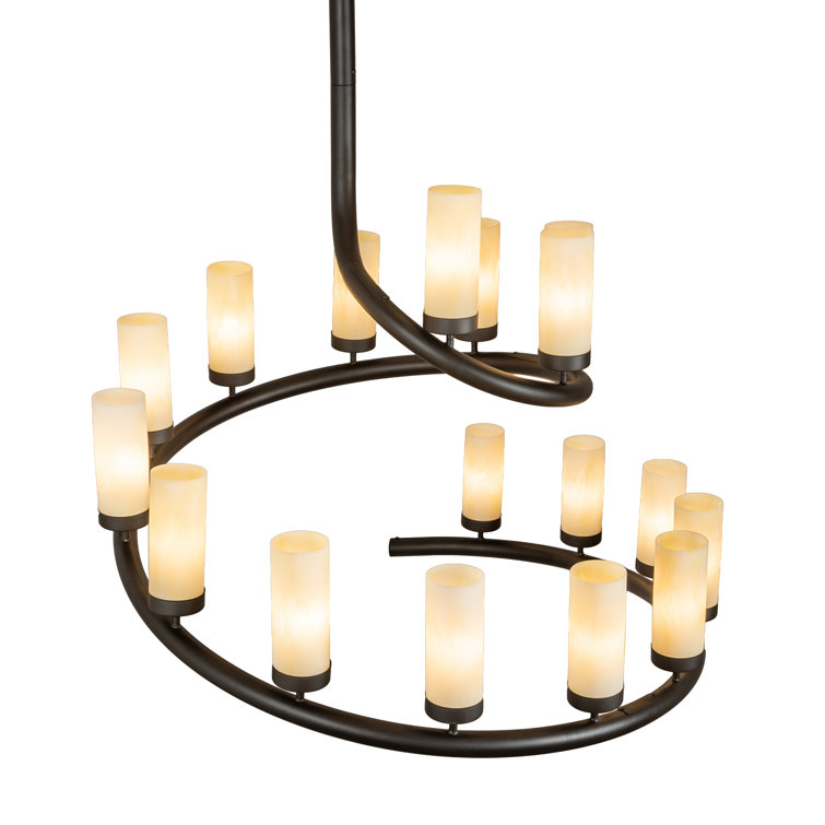 Black and Beige 17-Light Acrylic Chandelier