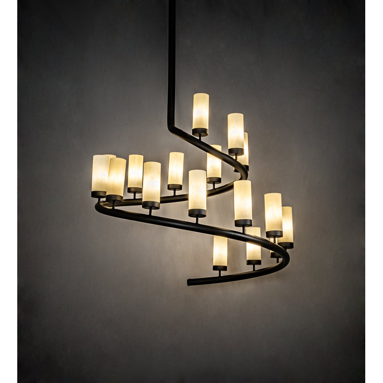 Black and Beige 17-Light Acrylic Chandelier