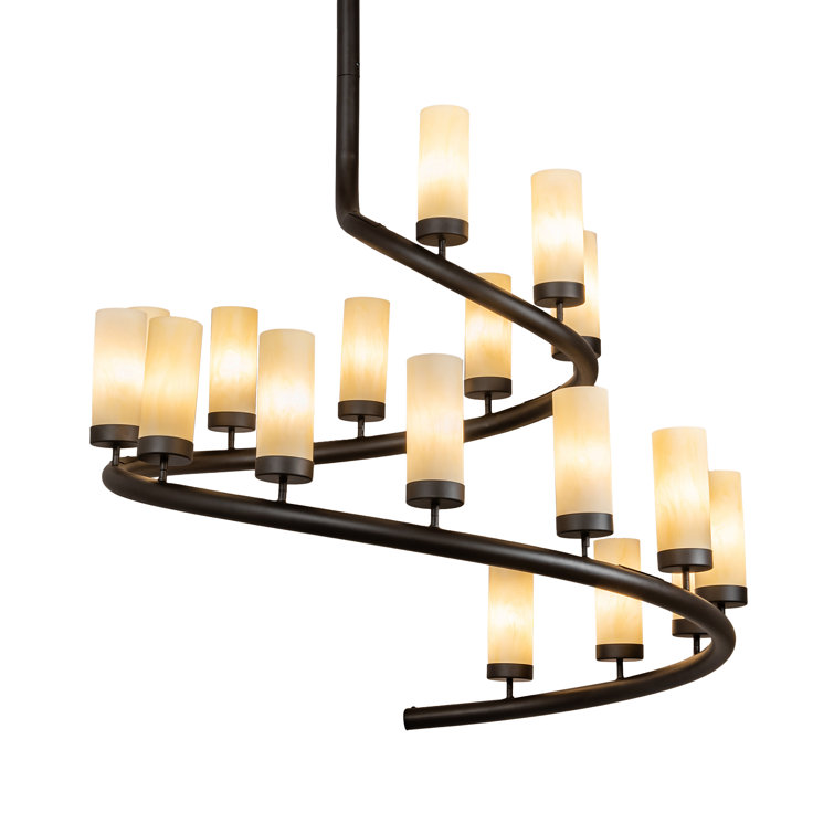 Black and Beige 17-Light Acrylic Chandelier