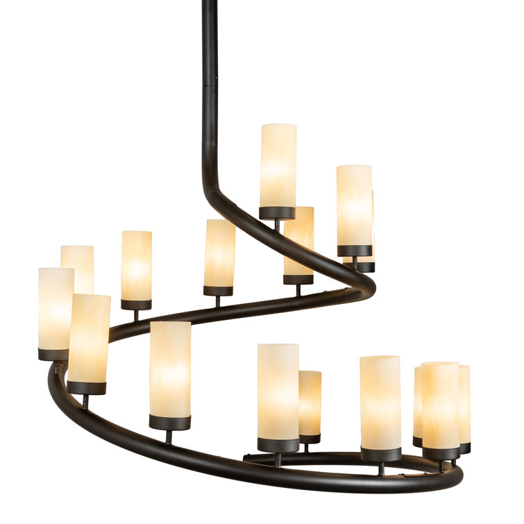 Black and Beige 17-Light Acrylic Chandelier