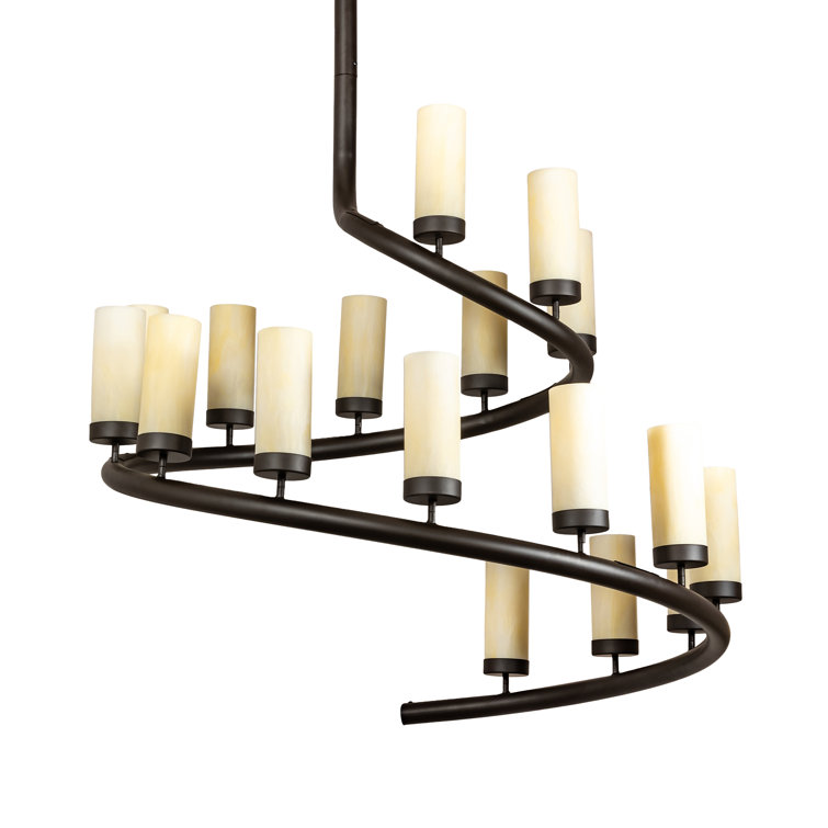 Black and Beige 17-Light Acrylic Chandelier