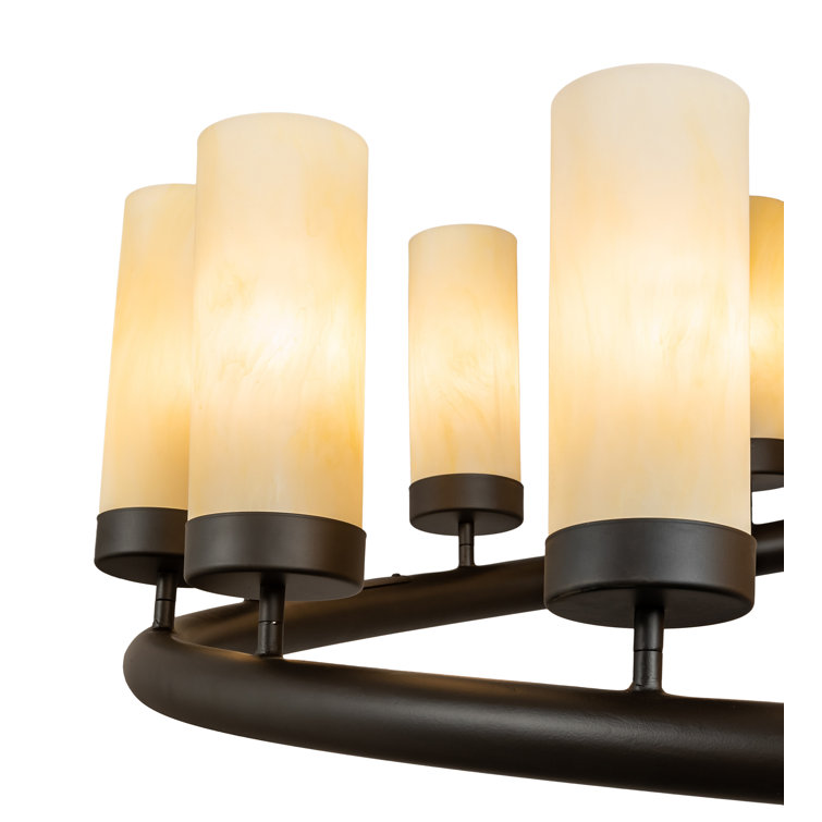 Black and Beige 17-Light Acrylic Chandelier