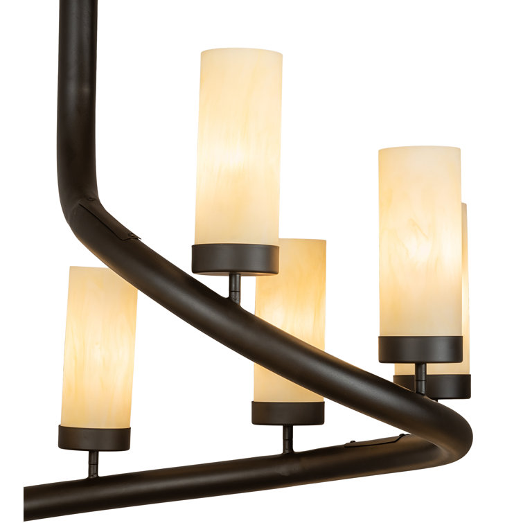Black and Beige 17-Light Acrylic Chandelier