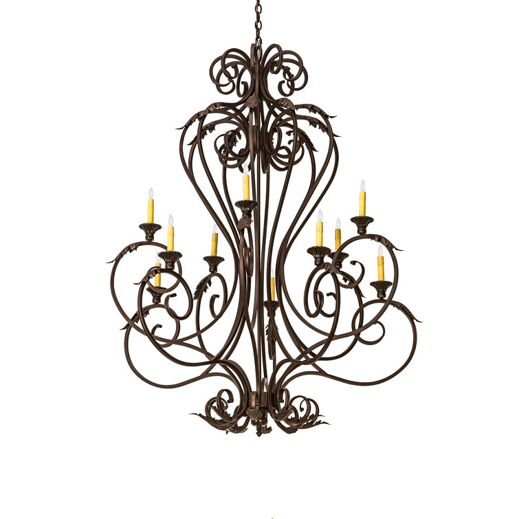 Mahogany Bronze 10-Light Crystal Candle Chandelier