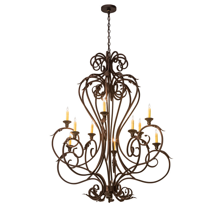 Mahogany Bronze 10-Light Crystal Candle Chandelier