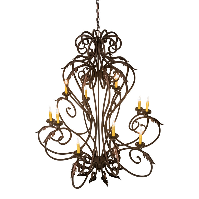 Mahogany Bronze 10-Light Crystal Candle Chandelier