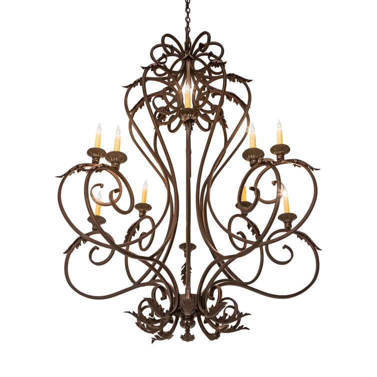 Mahogany Bronze 10-Light Crystal Candle Chandelier