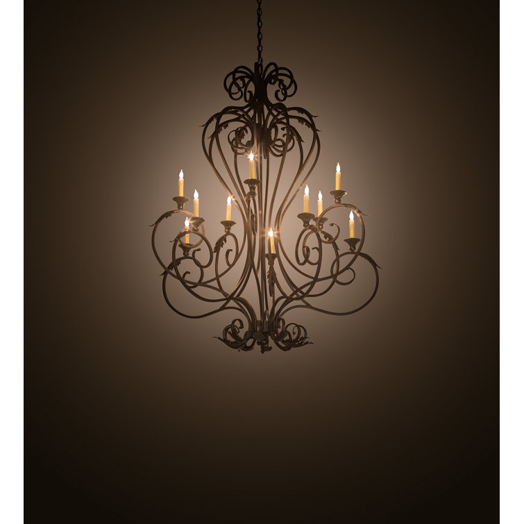 Mahogany Bronze 10-Light Crystal Candle Chandelier
