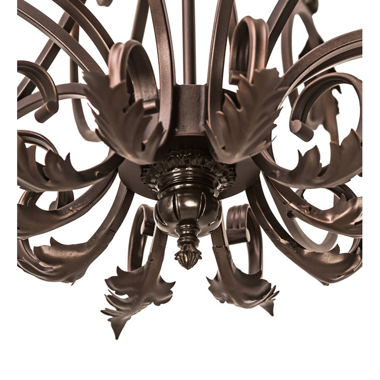 Mahogany Bronze 10-Light Crystal Candle Chandelier