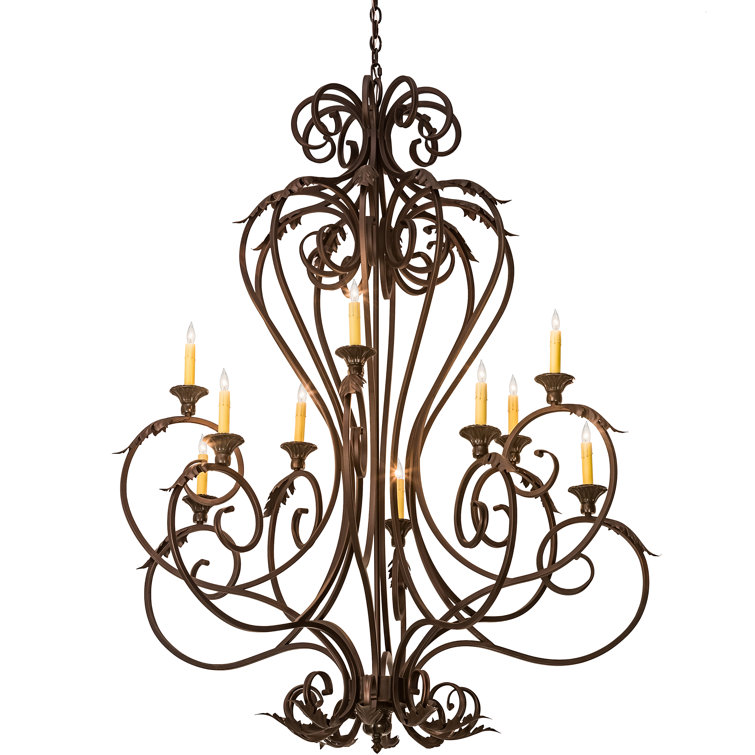 Mahogany Bronze 10-Light Crystal Candle Chandelier
