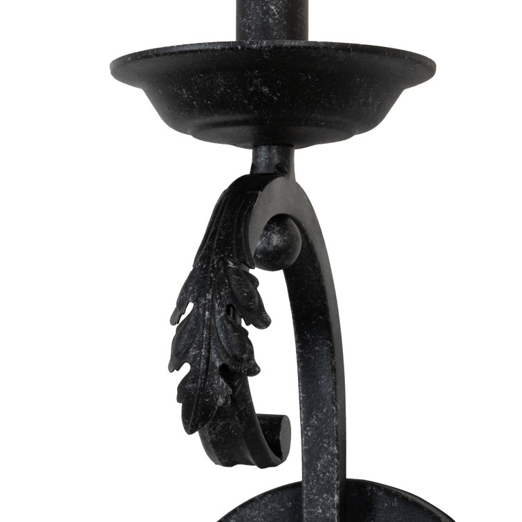 Black Steel 1-Light Candle Wall Sconce