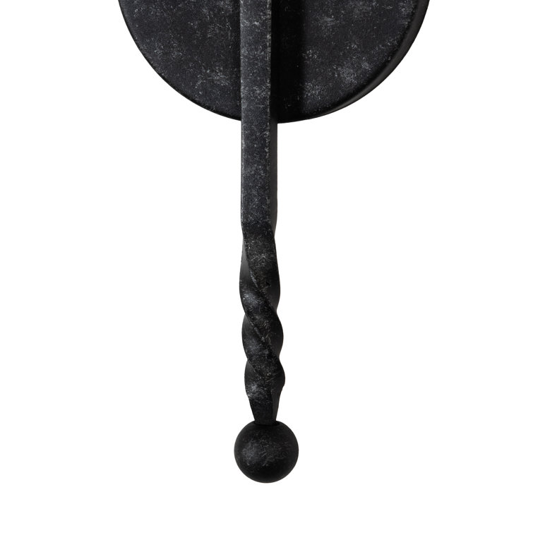Black Steel 1-Light Candle Wall Sconce