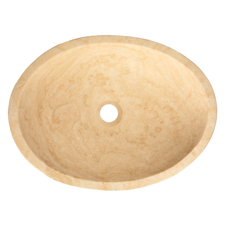 Beige Stone Canoe Shaped Bathroom Sink