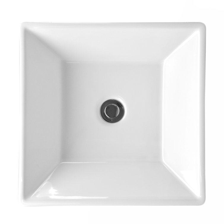 Havasu 16'' White Ceramic Square Above-Counter Bathroom Sink