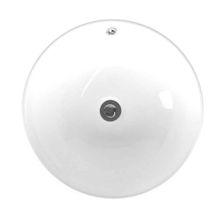 Sutherland 17'' White Ceramic Round Above-Counter Bathroom Sink