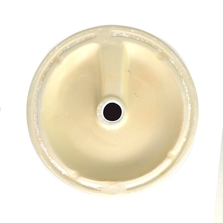 Sutherland 16" White Ceramic Round Vessel Sink with Overflow