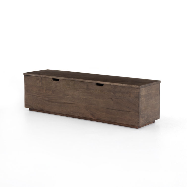 Aged Brown Mango Wood Lift-Top Coffee Table Trunk