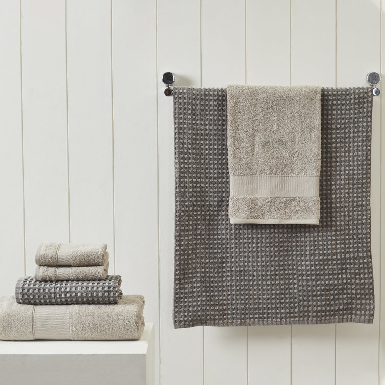 Charcoal Gray Cotton Terrycloth 6-Piece Towel Set