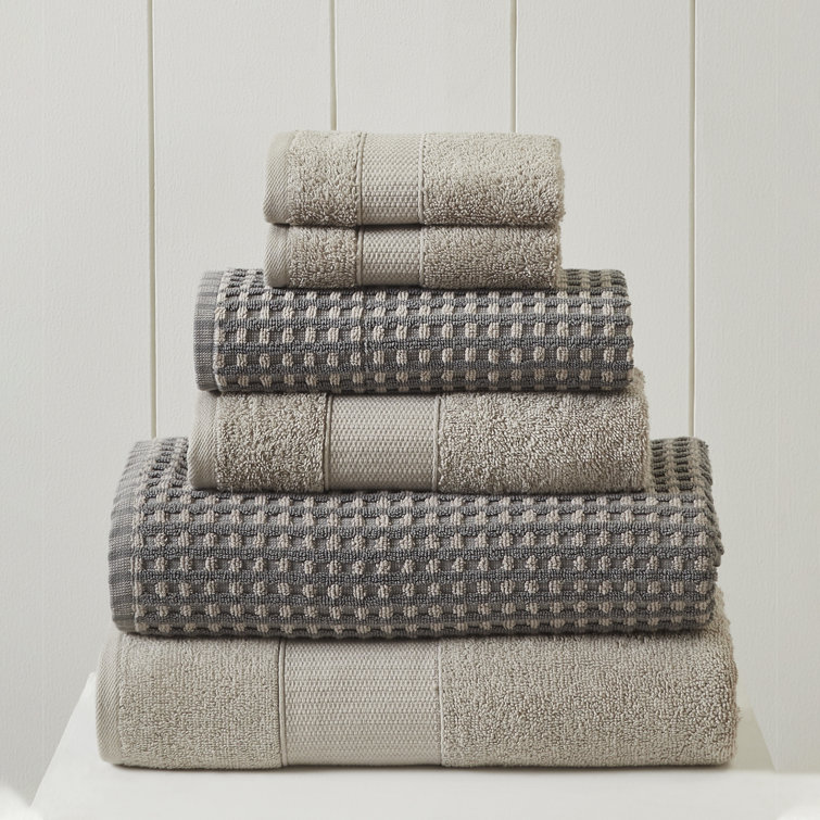 Charcoal Gray Cotton Terrycloth 6-Piece Towel Set