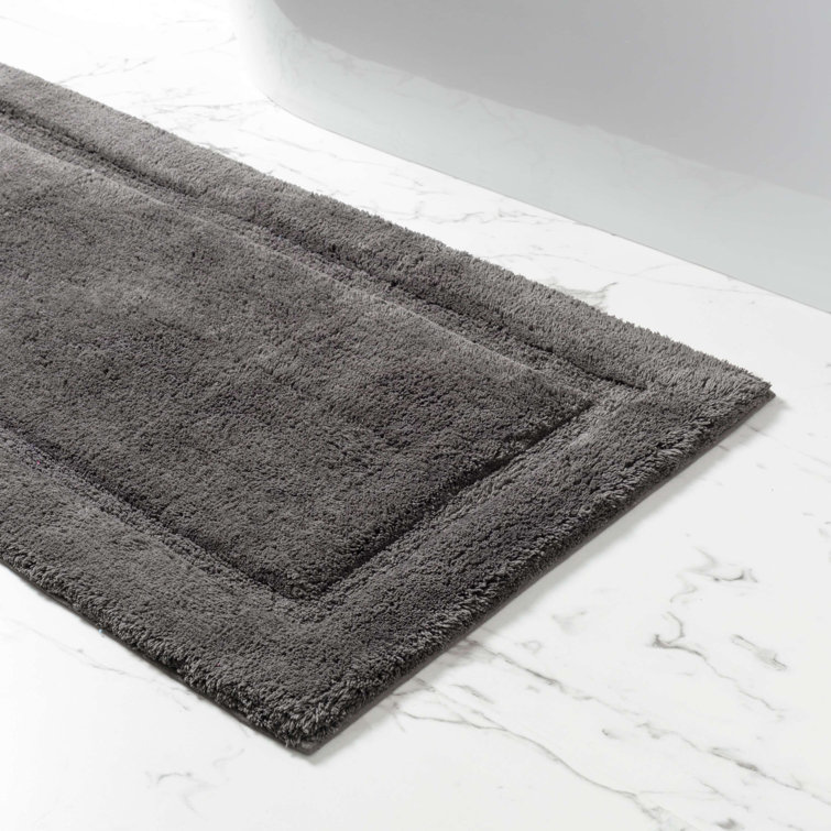 Shale Gray Cotton Plush Bath Rug 22" x 44"