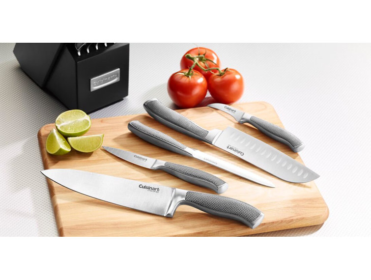 15-Piece Stainless Steel Knife Block Set with Ergonomic Handles