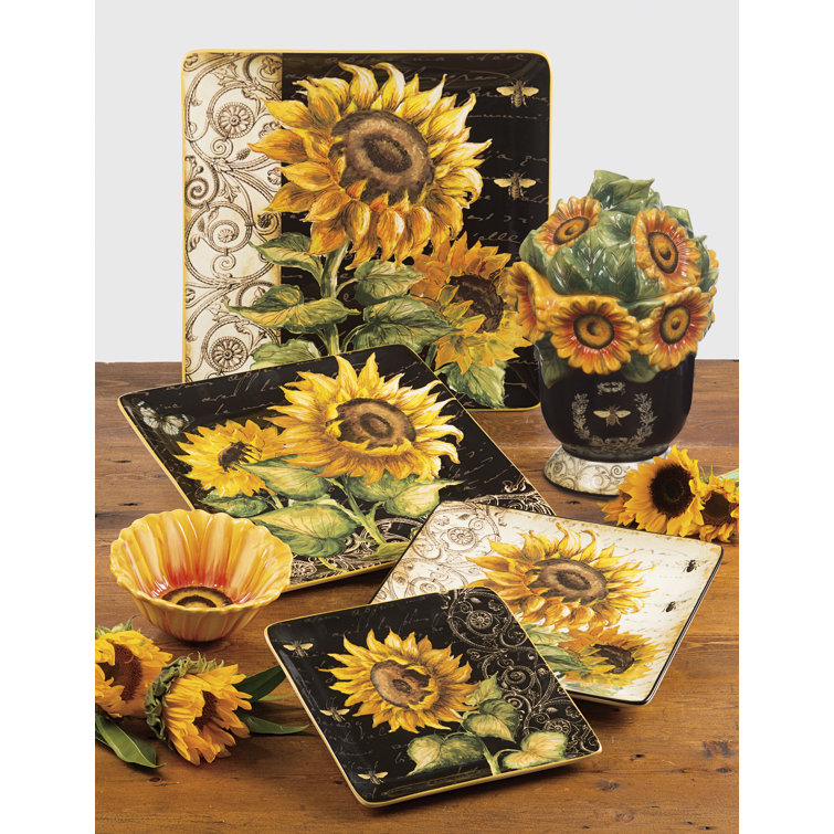 Holiday Square Ceramic 16-Piece Dinnerware Set for 4