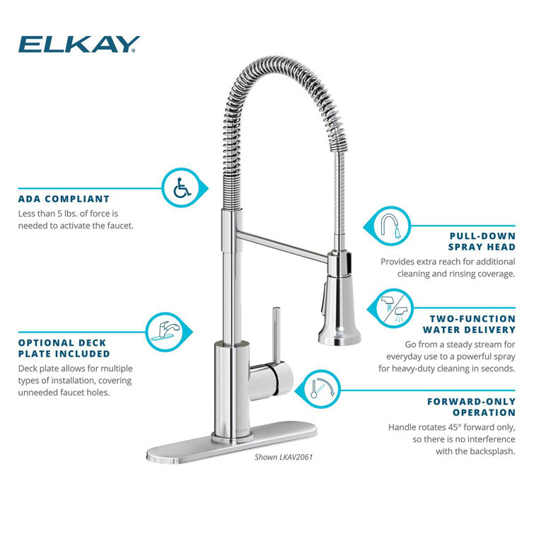 Chrome Semi-Professional Pull-Down Spray Kitchen Faucet