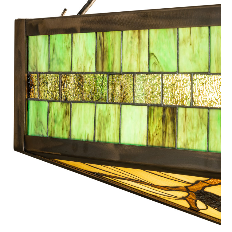Mahogany Bronze 23" Semi-Flushmount with Green and Chocolate Glass