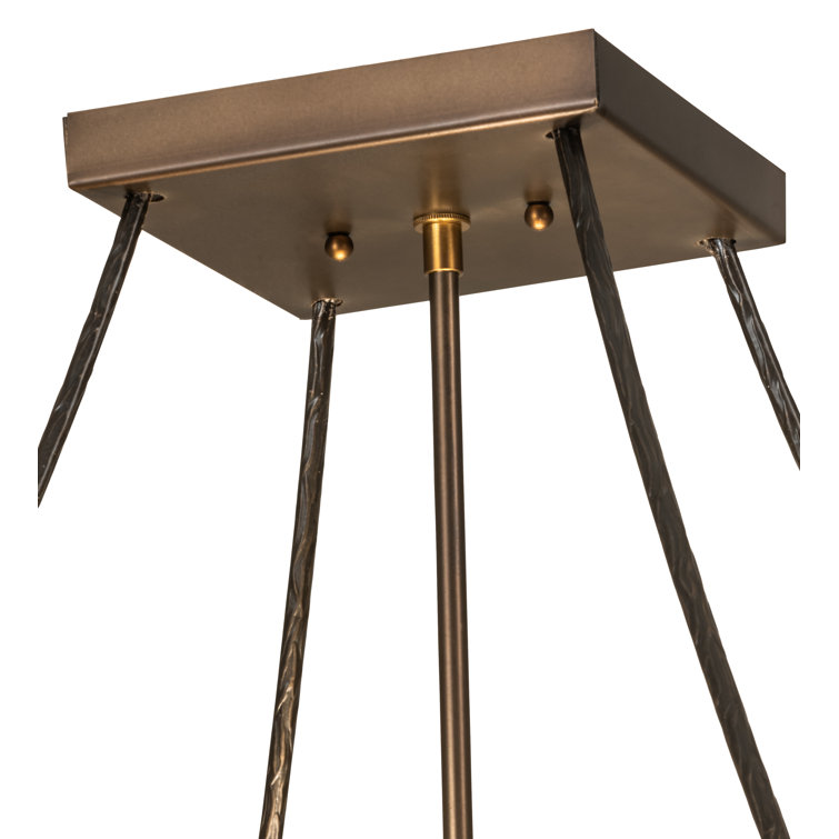 Mahogany Bronze 23" Semi-Flushmount with Green and Chocolate Glass