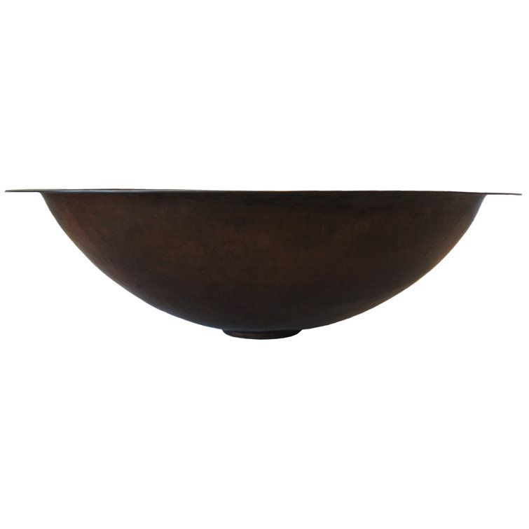 Antique Hammered Copper Oval Undermount Bathroom Sink