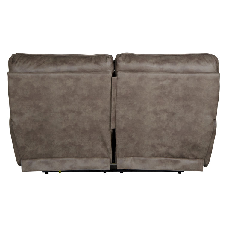 70" Brown Faux Leather Power Reclining Loveseat