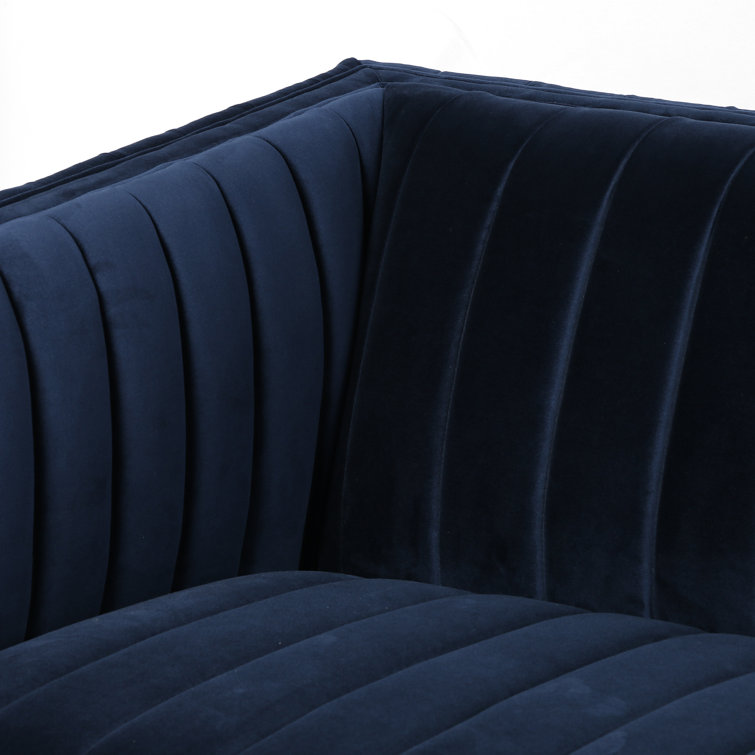 Sapphire Navy Tufted Velvet Stationary Sofa