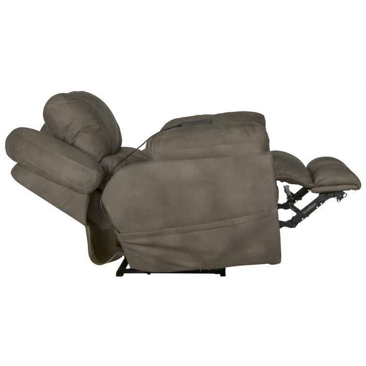 Contemporary Gray 51.5" Massage Recliner with Heat & USB Port