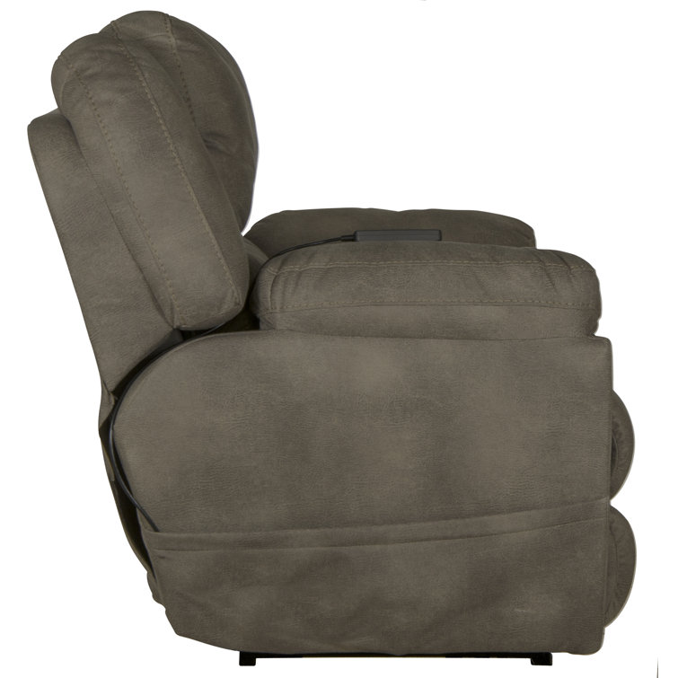 Contemporary Gray 51.5" Massage Recliner with Heat & USB Port