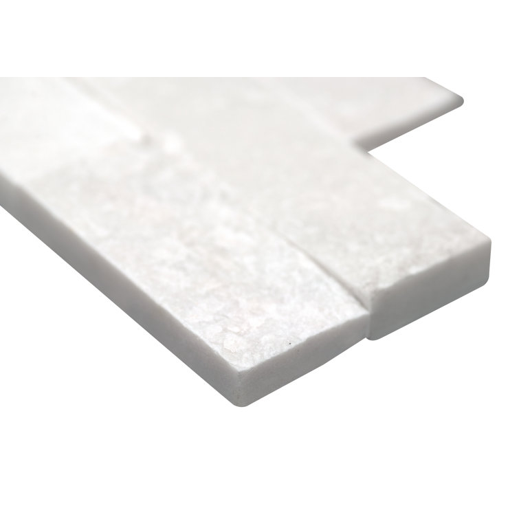 Cosmic White 6'' x 24'' Stacked Natural Stone Ledger Panel Wall Tile