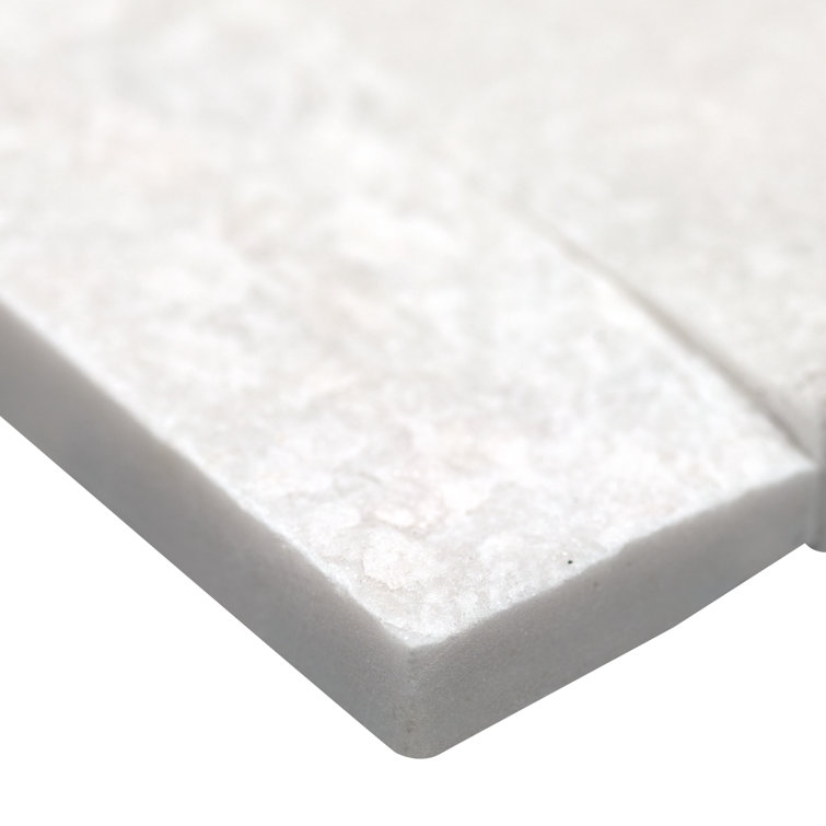 Cosmic White 6'' x 24'' Stacked Natural Stone Ledger Panel Wall Tile