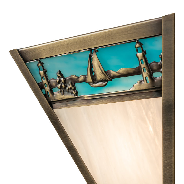 Sailboat 8"x9" Solid Brass Energy Star Flush Sconce