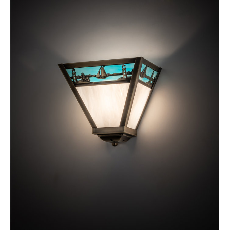 Sailboat 8"x9" Solid Brass Energy Star Flush Sconce
