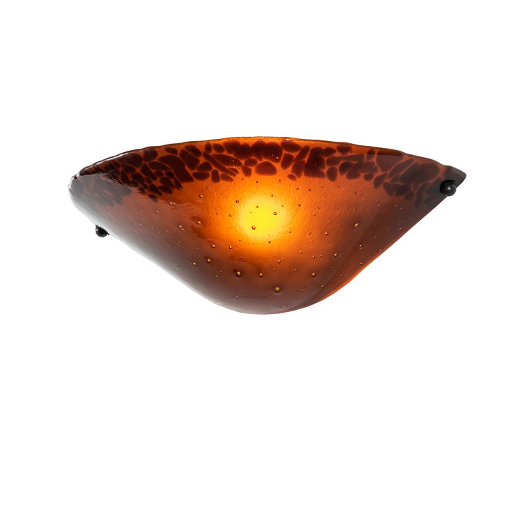 Amber Bronze Glass Wall Sconce with Colorful Shade