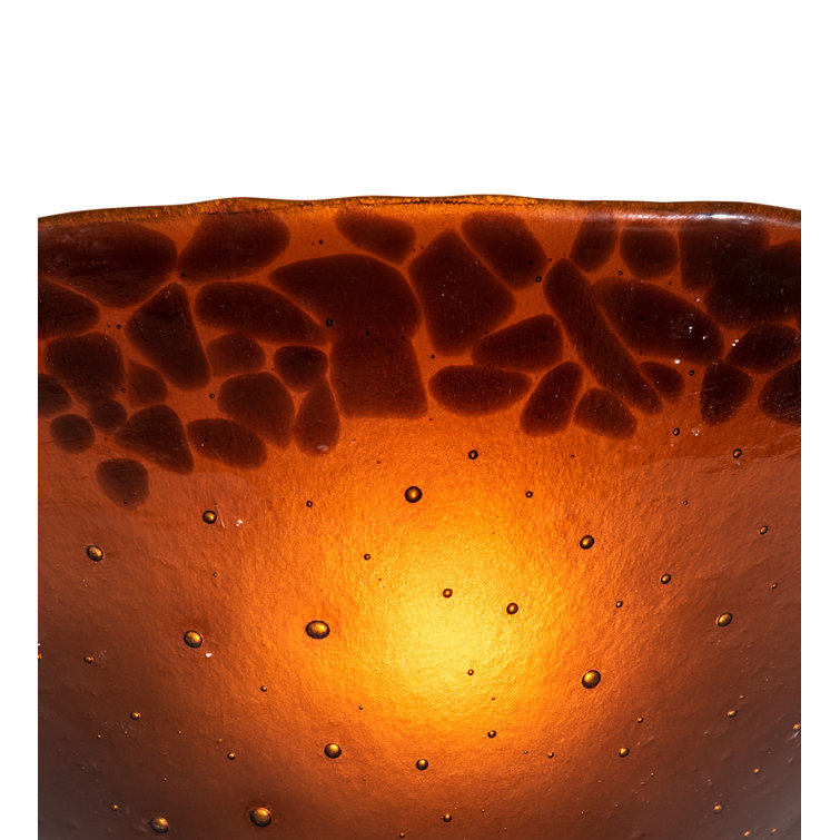 Amber Bronze Glass Wall Sconce with Colorful Shade