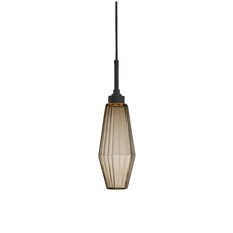 Matte Black Glass Mini Drum Island Pendant Light