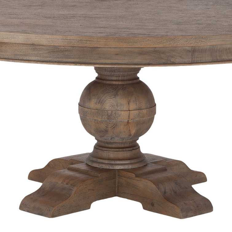 Traditional Reclaimed Wood 60" Round Dining Table in Weathered Teak