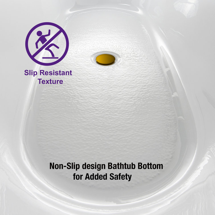 Echo 59'' White Acrylic Freestanding Soaking Bathtub with Brushed Gold Trim
