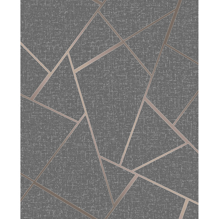 Quartz Copper Geometric Distressed Wallpaper Roll