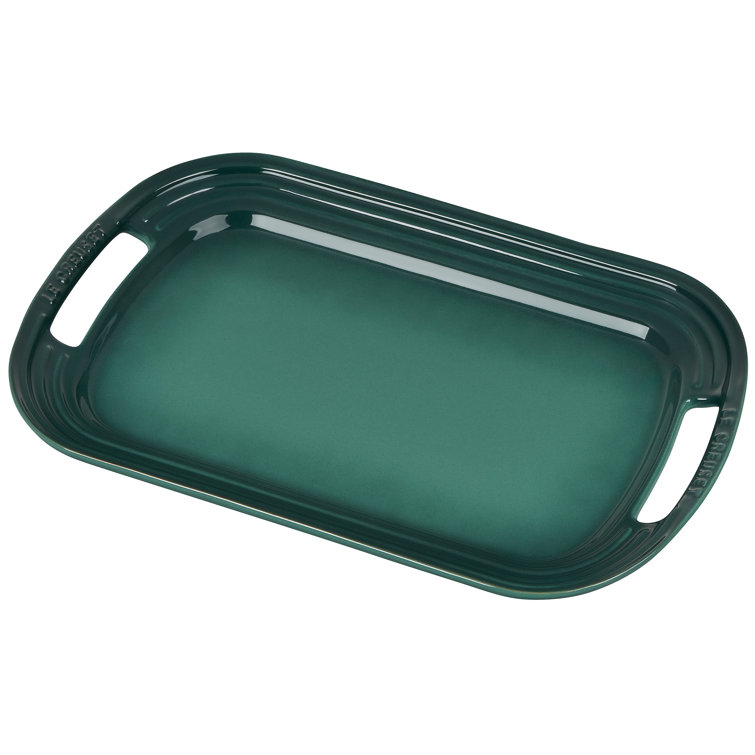 Artichaut Green Ceramic Rectangular Serving Tray