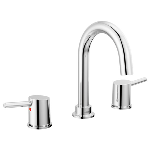 Polished Chrome Double Handle Widespread Bathroom Faucet