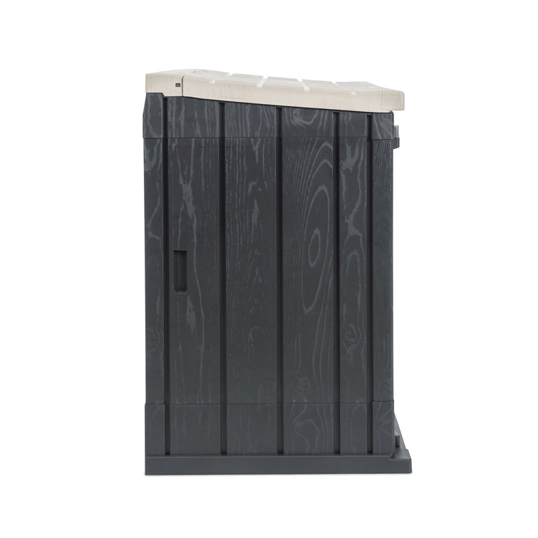 Anthracite Lockable Plastic Outdoor Storage Shed with Wheels