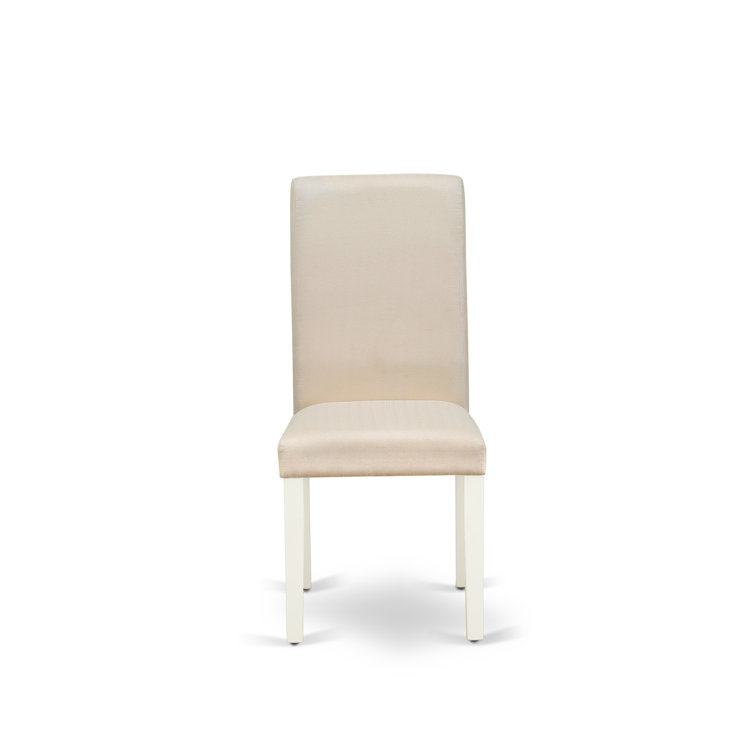 Linen White Pedestal Dining Set with Cream Chairs